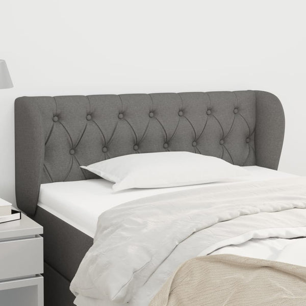 Kopfteil mit Ohren Dunkelgrau 93x23x78/88 cm Stoff