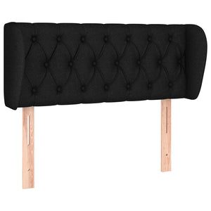 vidaXL Tête de lit à oreilles Noir 93x23x78/88 cm Tissu