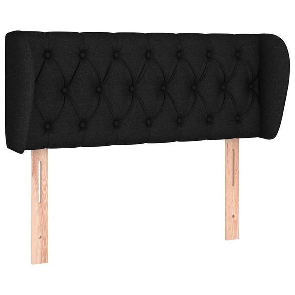 vidaXL Tête de lit à oreilles Noir 93x23x78/88 cm Tissu