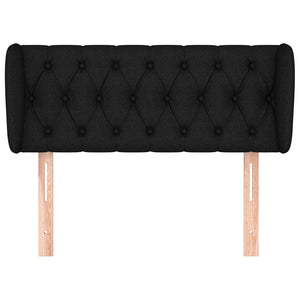 vidaXL Tête de lit à oreilles Noir 93x23x78/88 cm Tissu