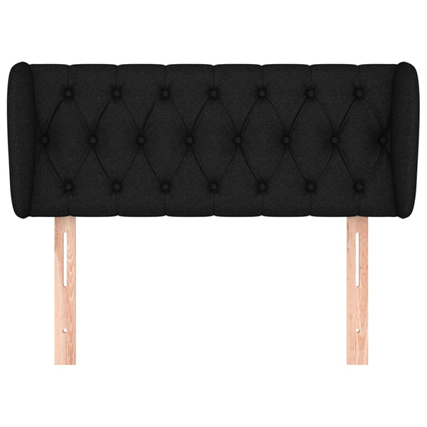 vidaXL Tête de lit à oreilles Noir 93x23x78/88 cm Tissu