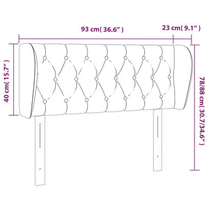 vidaXL Tête de lit à oreilles Noir 93x23x78/88 cm Tissu