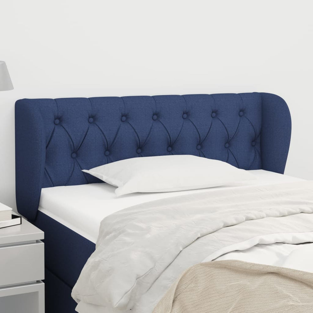 Kopfteil mit Ohren Blau 93x23x78/88 cm Stoff