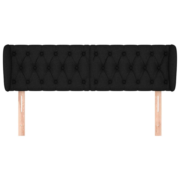 Kopfteil mit Ohren Schwarz 147x23x78/88 cm Stoff