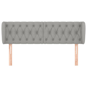 Kopfteil mit Ohren Hellgrau 163x23x78/88 cm Stoff