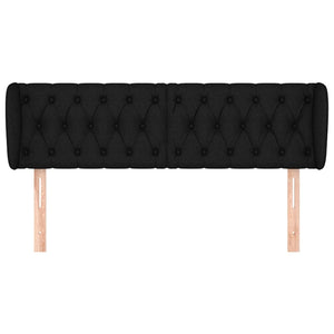 Kopfteil mit Ohren Schwarz 163x23x78/88 cm Stoff
