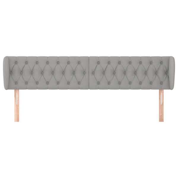 Kopfteil mit Ohren Hellgrau 183x23x78/88 cm Stoff