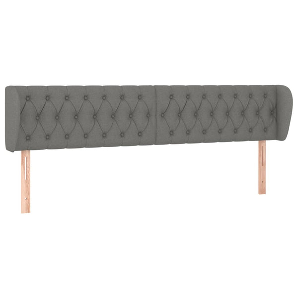 vidaXL Tête de lit à oreilles Gris foncé 183x23x78/88 cm Tissu