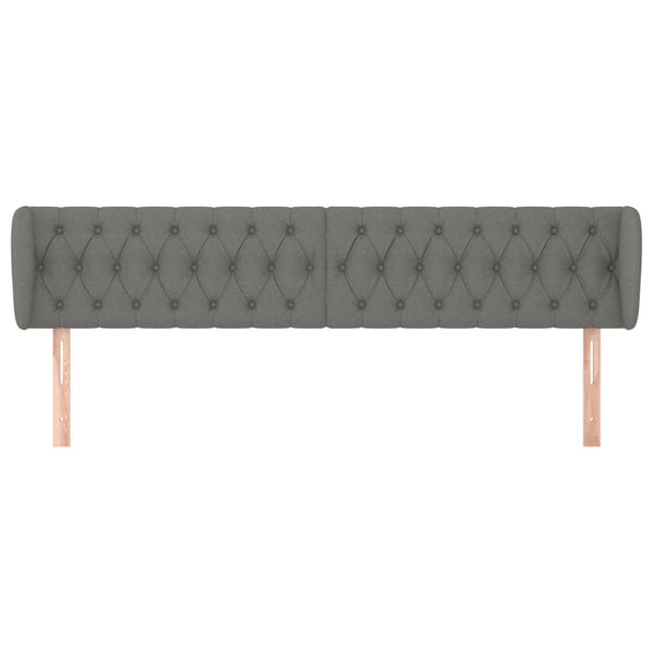 vidaXL Tête de lit à oreilles Gris foncé 183x23x78/88 cm Tissu