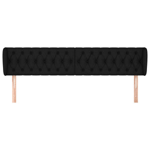 Kopfteil mit Ohren Schwarz 183x23x78/88 cm Stoff
