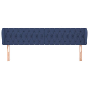 Kopfteil mit Ohren Blau 183x23x78/88 cm Stoff