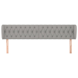 Kopfteil mit Ohren Hellgrau 203x23x78/88 cm Stoff