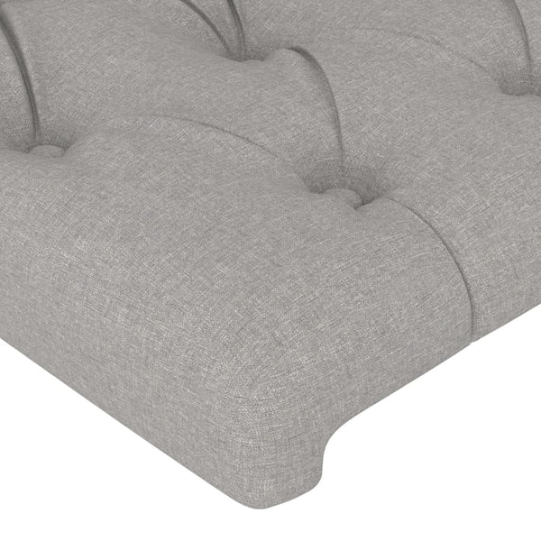 Kopfteil mit Ohren Hellgrau 203x23x78/88 cm Stoff