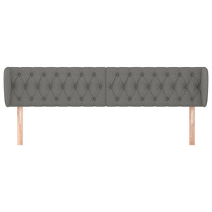 Kopfteil mit Ohren Dunkelgrau 203x23x78/88 cm Stoff