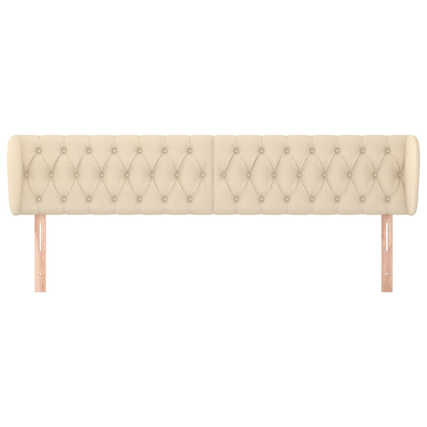 Kopfteil mit Ohren Creme 203x23x78/88 cm Stoff