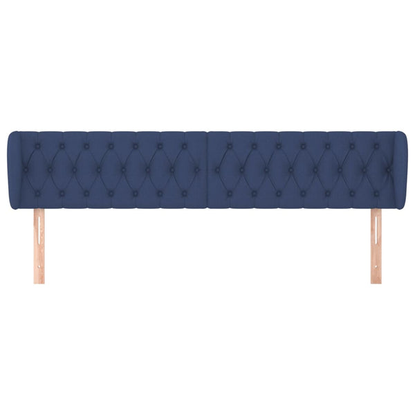 Kopfteil mit Ohren Blau 203x23x78/88 cm Stoff