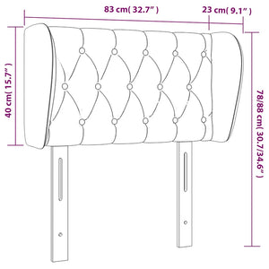 Kopfteil mit Ohren Dunkelgrün 83x23x78/88 cm Samt