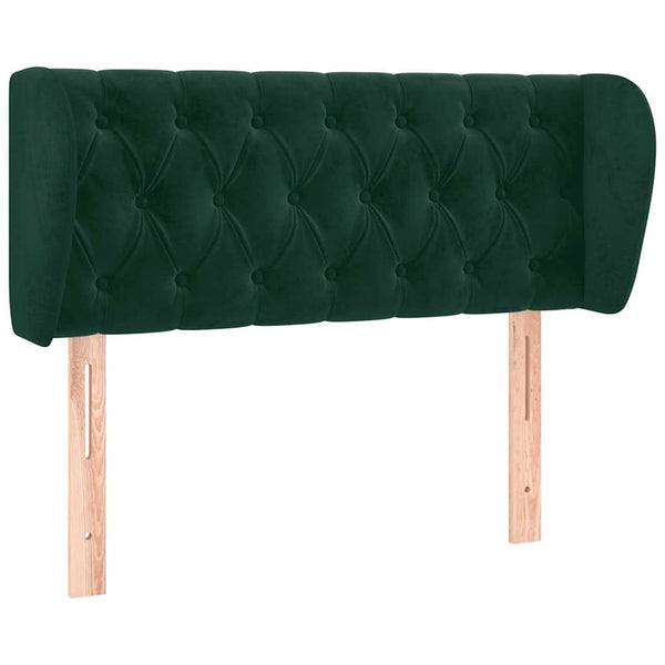 Kopfteil mit Ohren Dunkelgrün 93x23x78/88 cm Samt