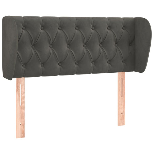 vidaXL Tête de lit à oreilles Gris foncé 103x23x78/88 cm Velours