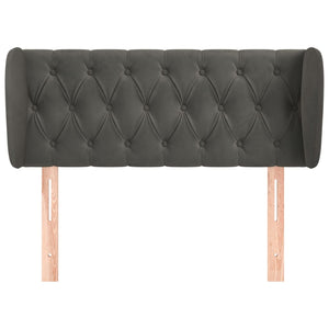 vidaXL Tête de lit à oreilles Gris foncé 103x23x78/88 cm Velours