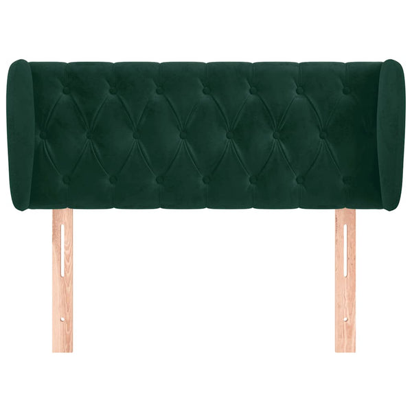 Kopfteil mit Ohren Dunkelgrün 103x23x78/88 cm Samt
