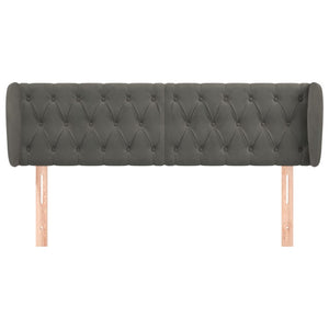 Kopfteil mit Ohren Dunkelgrau 147x23x78/88 cm Samt