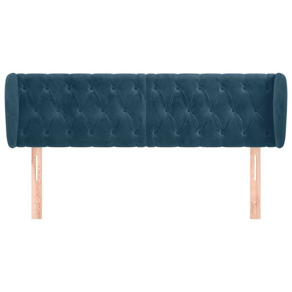 Kopfteil mit Ohren Dunkelblau 147x23x78/88 cm Samt