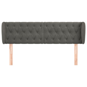 Kopfteil mit Ohren Dunkelgrau 163x23x78/88 cm Samt