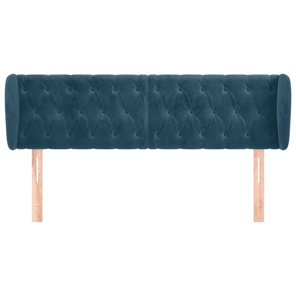 Kopfteil mit Ohren Dunkelblau 163x23x78/88 cm Samt
