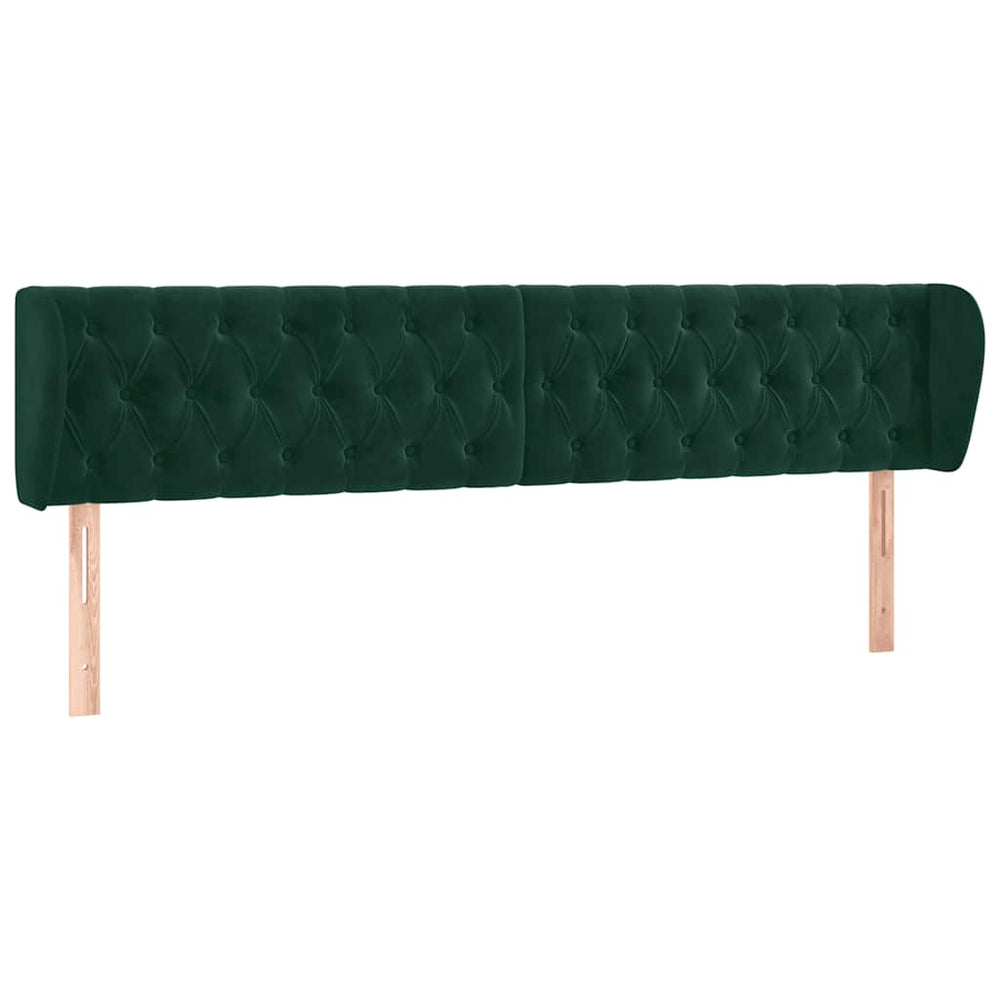 Kopfteil mit Ohren Dunkelgrün 183x23x78/88 cm Samt