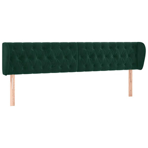 Kopfteil mit Ohren Dunkelgrün 183x23x78/88 cm Samt