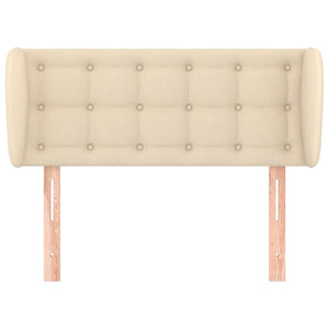 Kopfteil mit Ohren Creme 83x23x78/88 cm Stoff