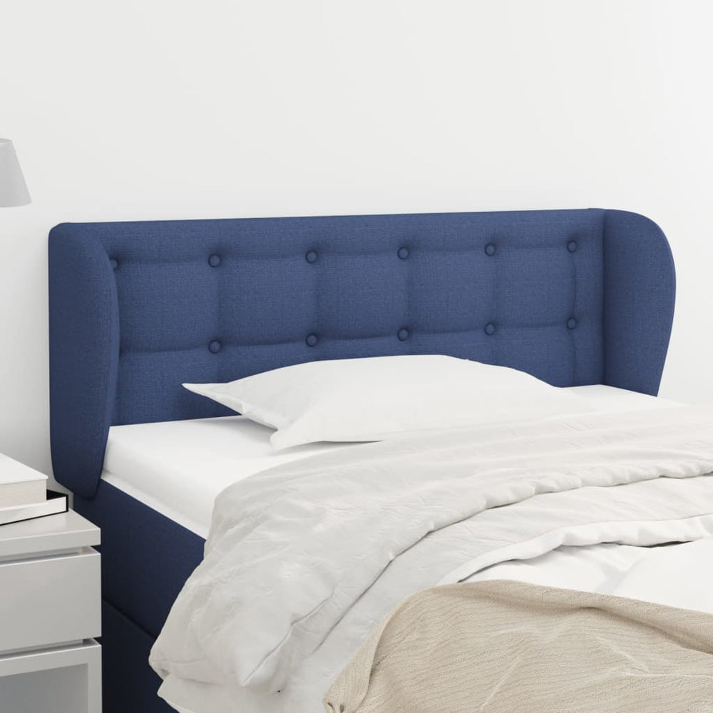 Kopfteil mit Ohren Blau 83x23x78/88 cm Stoff
