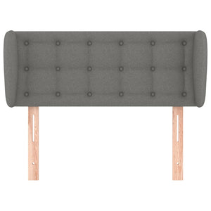 vidaXL Tête de lit à oreilles Gris foncé 93x23x78/88 cm Tissu