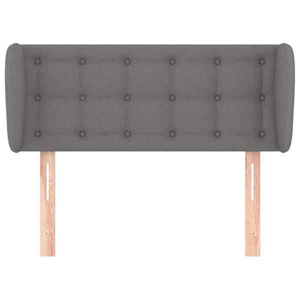 vidaXL Tête de lit à oreilles Gris foncé 93x23x78/88 cm Tissu