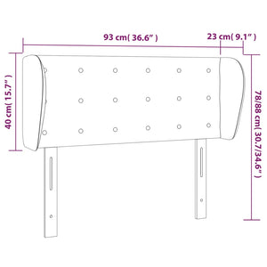 Kopfteil mit Ohren Blau 93x23x78/88 cm Stoff