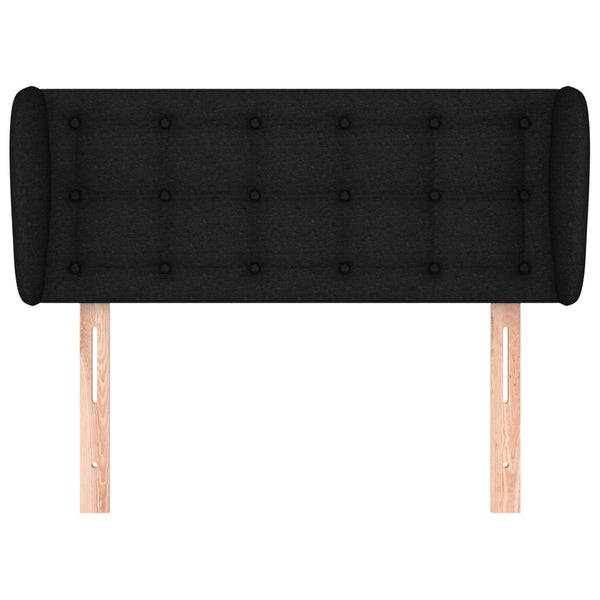 Kopfteil mit Ohren Schwarz 103x23x78/88 cm Stoff