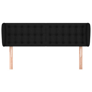 Kopfteil mit Ohren Schwarz 147x23x78/88 cm Stoff