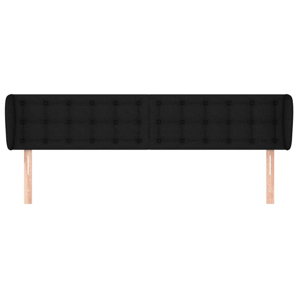 Kopfteil mit Ohren Schwarz 163x23x78/88 cm Stoff