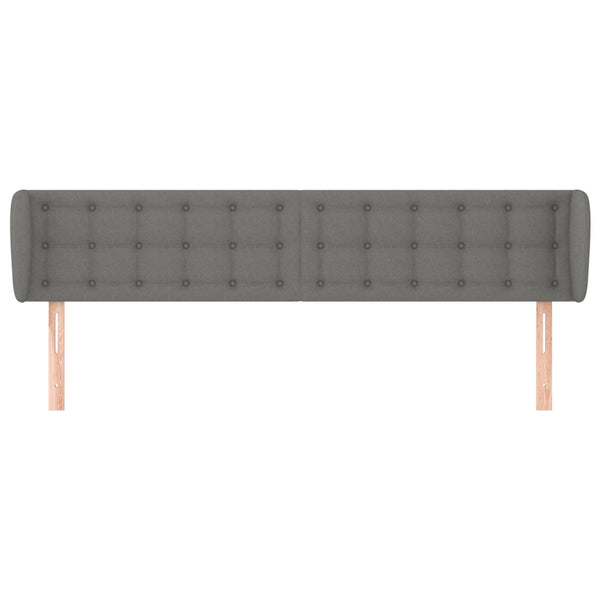 Kopfteil mit Ohren Dunkelgrau 183x23x78/88 cm Stoff