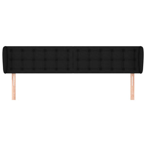Kopfteil mit Ohren Schwarz 183x23x78/88 cm Stoff