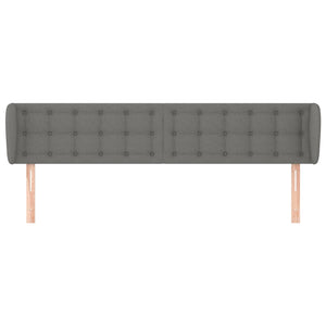 Kopfteil mit Ohren Dunkelgrau 203x23x78/88 cm Stoff