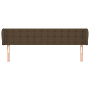 Kopfteil mit Ohren Dunkelbraun 203x23x78/88 cm Stoff