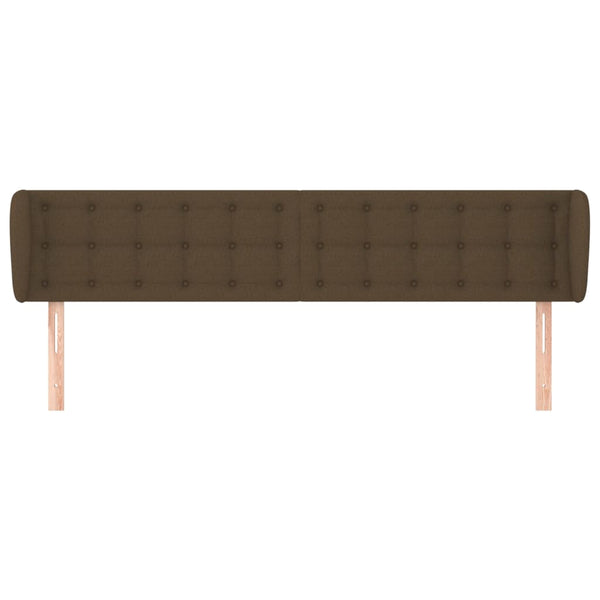 Kopfteil mit Ohren Dunkelbraun 203x23x78/88 cm Stoff