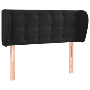 Kopfteil mit Ohren Schwarz 83x23x78/88 cm Samt