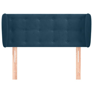 Kopfteil mit Ohren Dunkelblau 83x23x78/88 cm Samt
