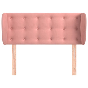 vidaXL Tête de lit à oreilles Rose 93x23x78/88 cm Velours