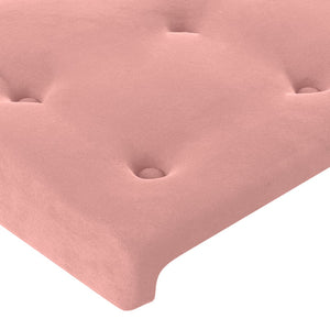 vidaXL Tête de lit à oreilles Rose 93x23x78/88 cm Velours