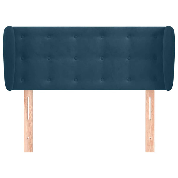 vidaXL Tête de lit avec oreilles Bleu foncé 103x23x78/88 cm Velours