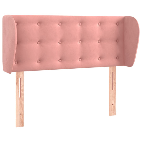 vidaXL Tête de lit à oreilles Rose 103x23x78/88 cm Velours